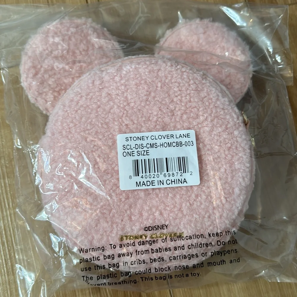 NWT Stoney Clover Lane Mickey Mouse Pink Crossbody Bag Sherpa Disney - Picture 9 of 10